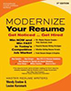 Orange, yellow background with text: Modernize Your Resume
